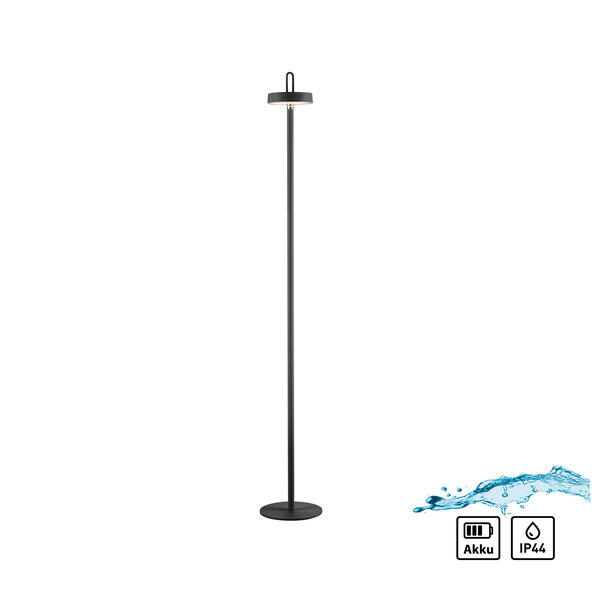 Moda LED oplaadbare vloerlamp met magnetische kop, zwart