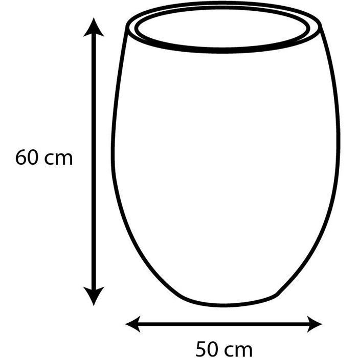 Maceta redonda con forma de huevo Ø 50cm - EDA - Grafito - 53 L - Ø 50 x H. 53 cm - Gris antracita