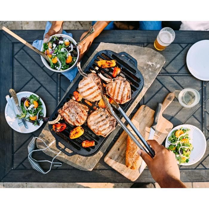 Lodge - Barbecue en fonte avec grille de cuisson  - Compact - Style Hibachi - Au charbon de bois - Fabriqué aux USA - 49x24x19cm
