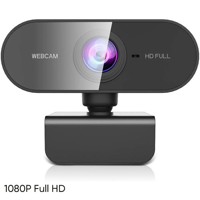 Webcam per PC, webcam Full HD 1080P con microfono, ruotabile a 360°, USB, plug and play, per video e registrazioni.