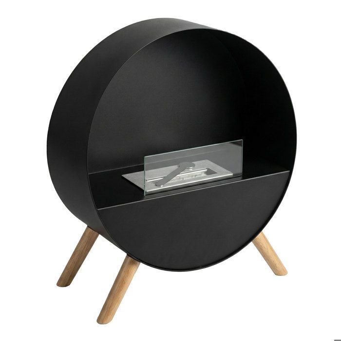 Frankystar Venere — Cheminée au bioéthanol sur pied 60×72×30 cm, brûleur inox 1 L, 2000 W, noir