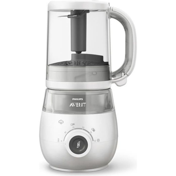 Robot da cucina e frullatore 4 in 1 - PHILIPS AVENT - SCF883/01 - Capacità 1000 ml - Potenza di frullatura 400 W - Grigio