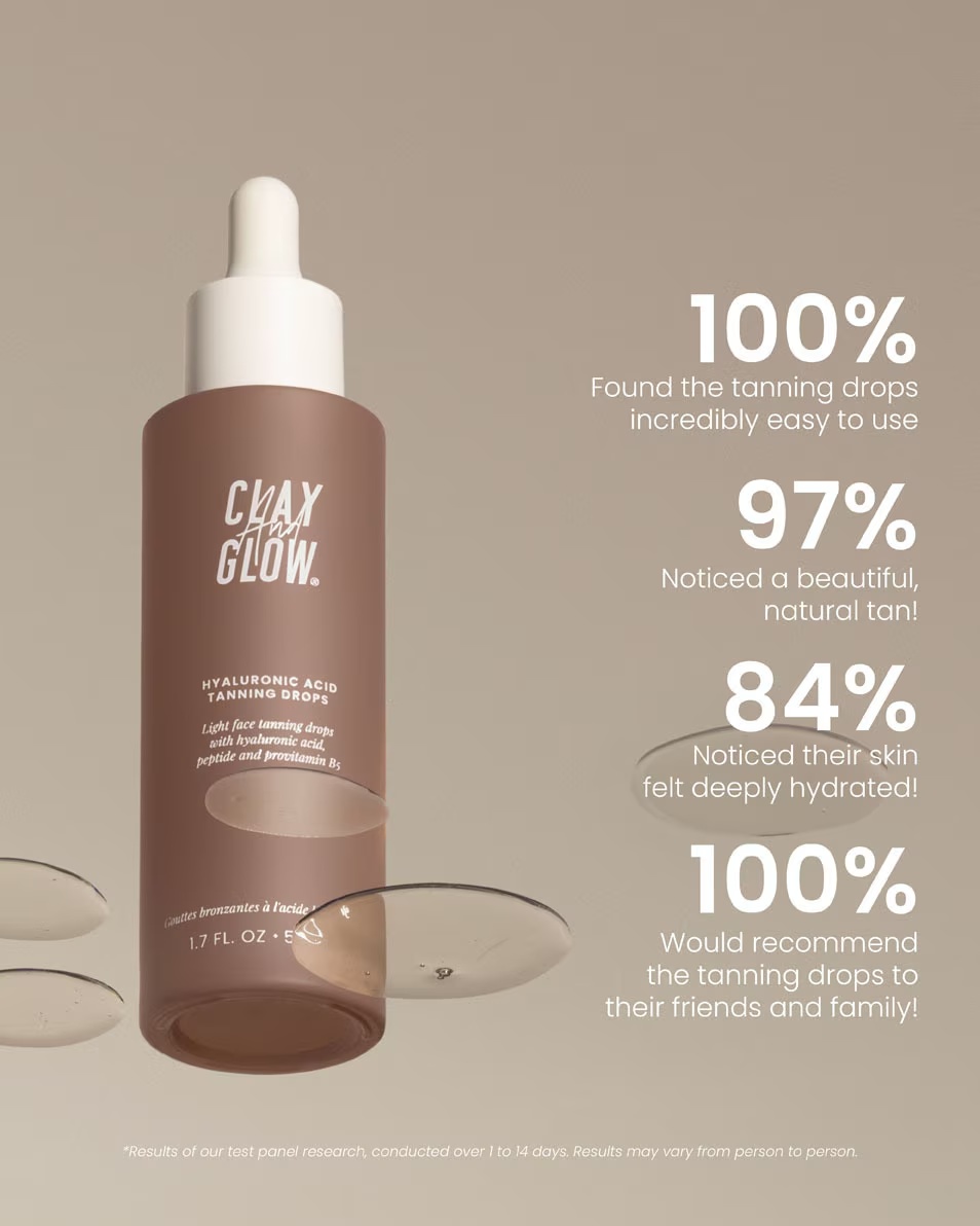 CLAY AND GLOW Σταγόνες μαυρίσματος με υαλουρονικό οξύ Σταγόνες μαυρίσματος με υαλουρονικό οξύ