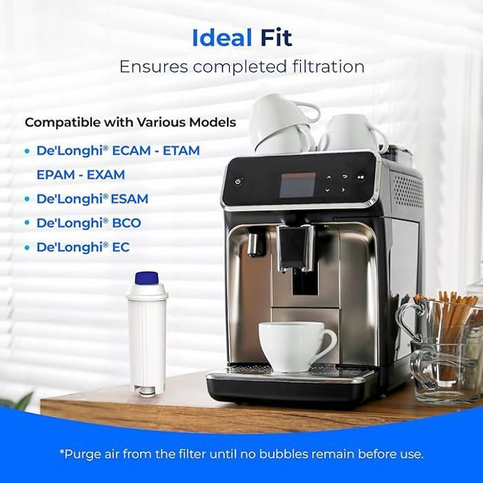 Waterdrop waterfilter, vervanging voor DeLonghi ECAM, Eletta, Dinamica, DLSC002, Magnifica(4) koffiemachines