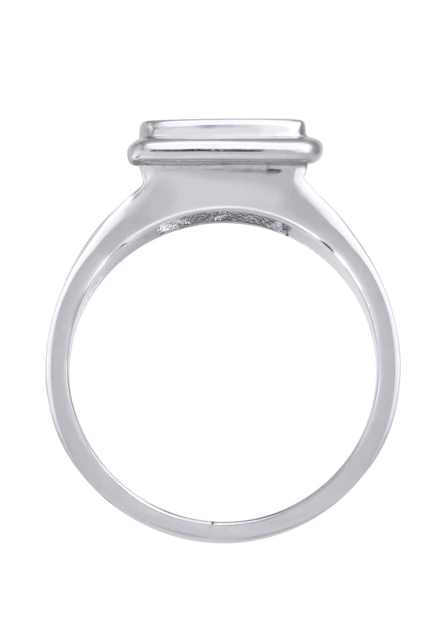 KUZZOI Bague Signet Homme Carré Bleu avec émail en argent 925 plaqué or