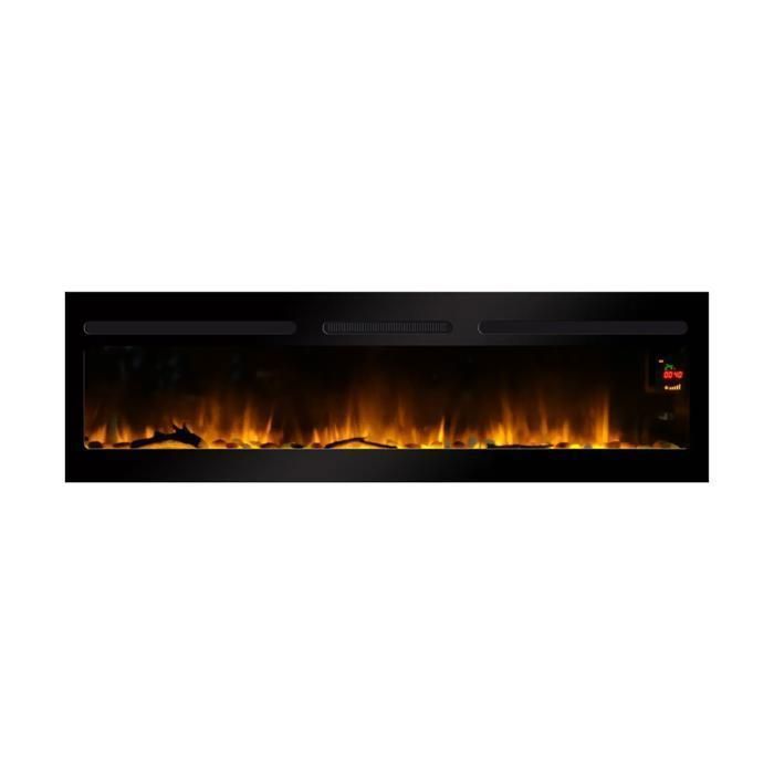 CHEMIN'ARTE - Chimenea eléctrica empotrable Elysée 3XL de 152 cm con efecto de llama LED, calefacción programable y mando a distancia.