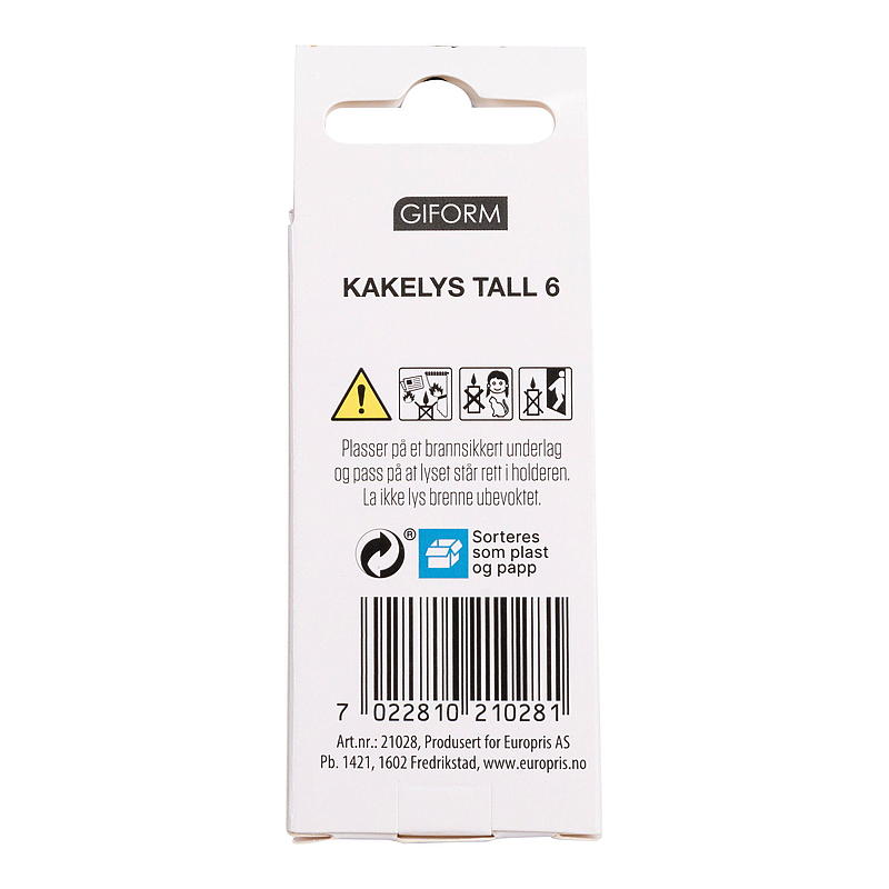 Giform kagelys nummer 6