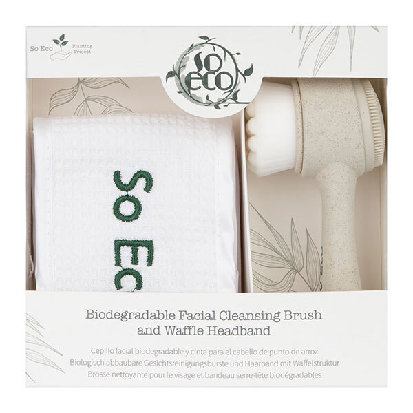 Cepillo de limpieza facial y diadema tipo gofre de So Eco