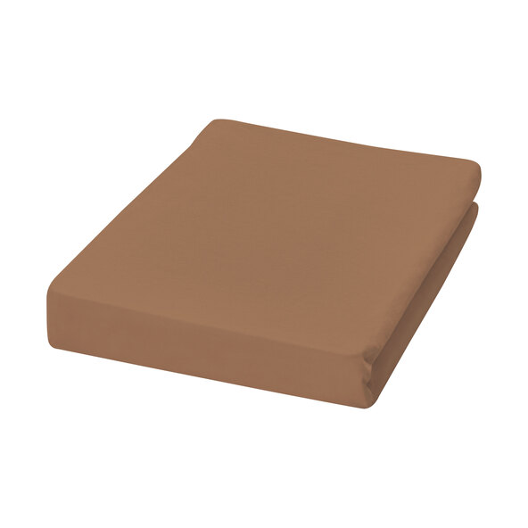 Jersey hoeslaken, 140-160 x 200 cm, modderkleur