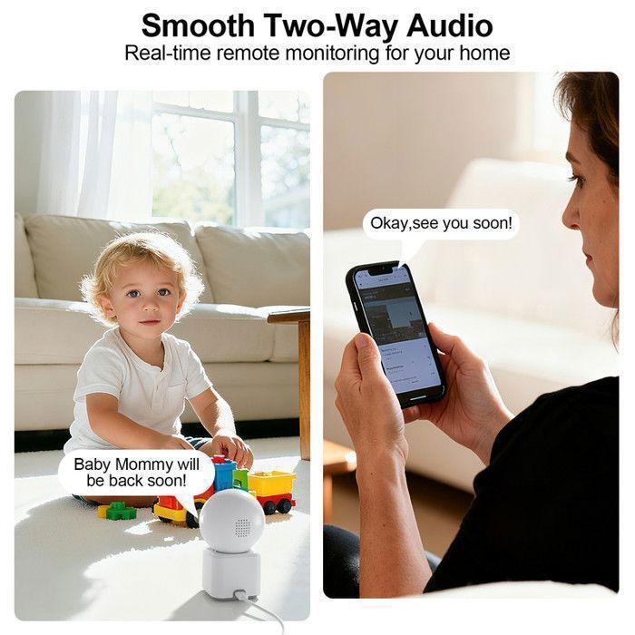 3MP HD 360° Indoor WiFi Surveillance Camera with ARCCTV, Motion Detection, and Automatic Baby or Pet Tracking Y2U3
