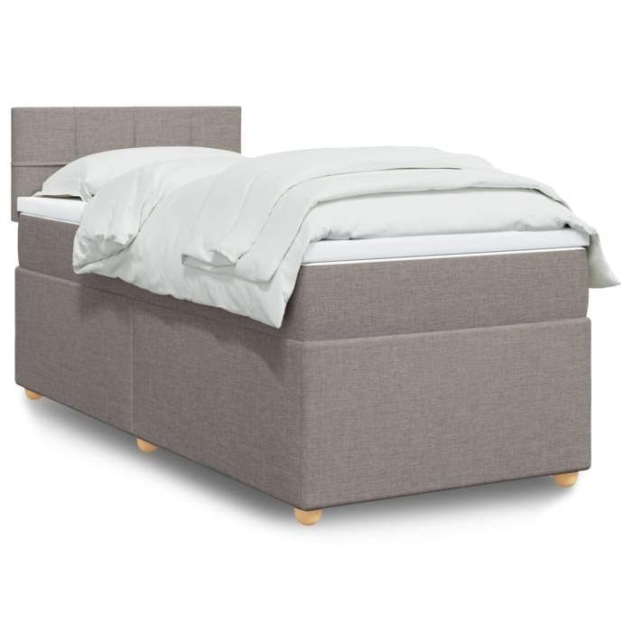 Struttura letto con materasso - Maison Exclusive - Tortora - 80x200 cm - Massimo relax - Rivestimento sfoderabile