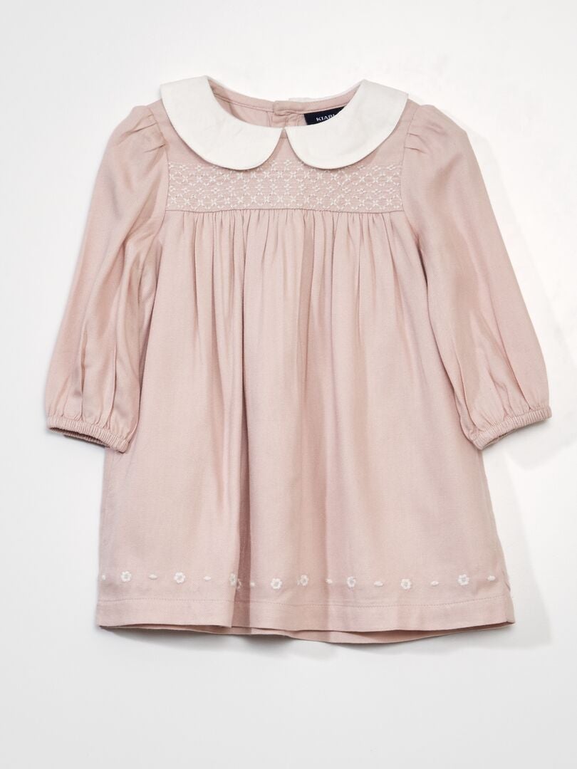 Vestido evasê com gola claudine - ROSA
