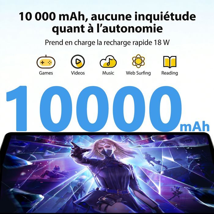 11-inch touchscreen tablet, Android 14 tablet, 16GB RAM 512GB ROM, IPS 2560*1440 HD, 10,000mAh, Type-C, Purple.