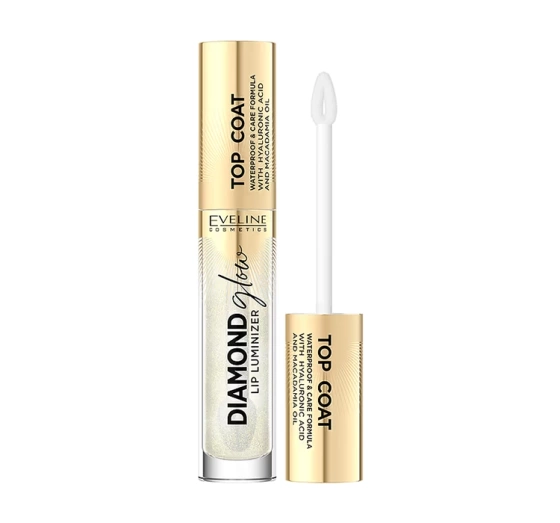 Eveline Cosmetics Diamond Glow Lip Luminizer wodoodporny topcoat z kwasem hialuronowym 12 4,5 ml