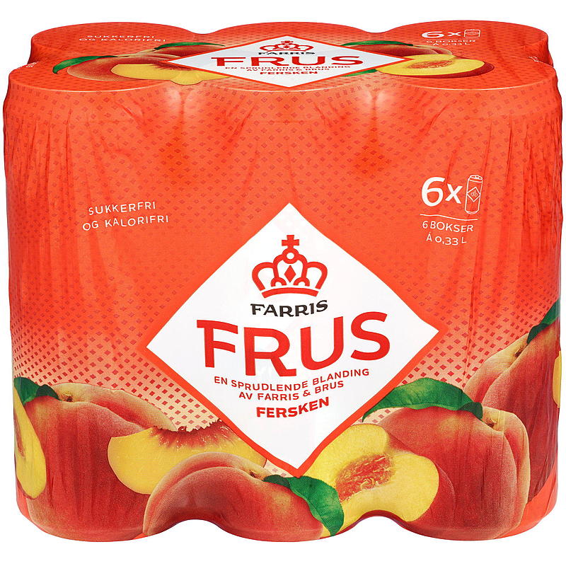 Farris Farris Frozen 0,33 l boîte de 6 pêches