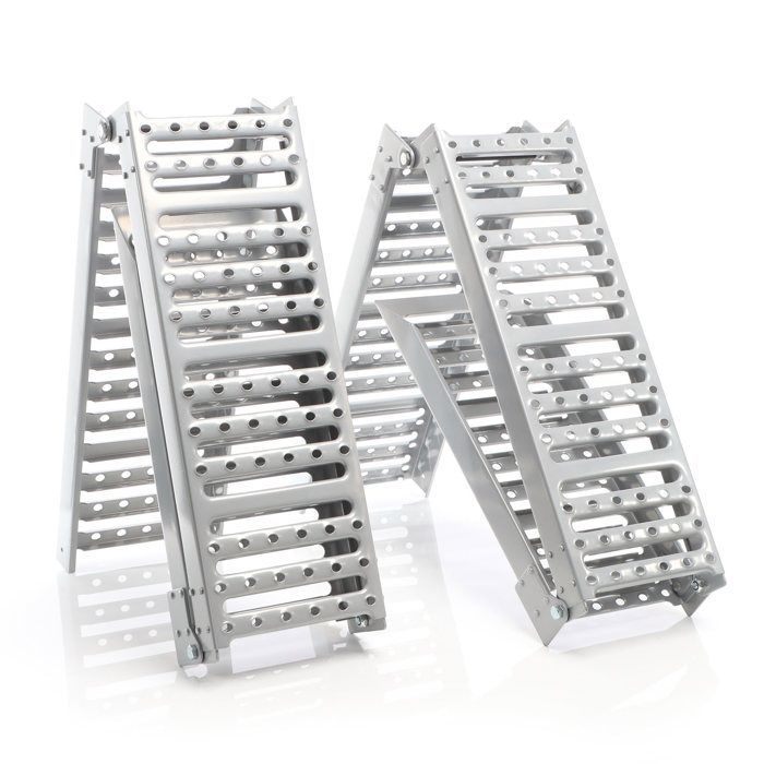 XPOtool Lot de 2x Rampe d’accès articulée – 2-fois pliable – 195,5 x 230 x 100 mm – capacité max. 800 kg – en Acier – Rampe de charg