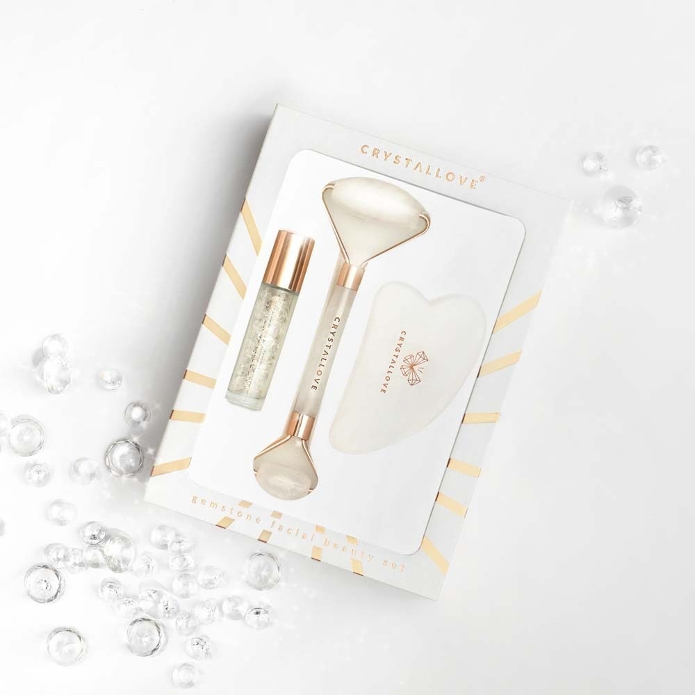 Crystallove Gesichtsmassagegerät aus klarem Quarz – 1 Stück