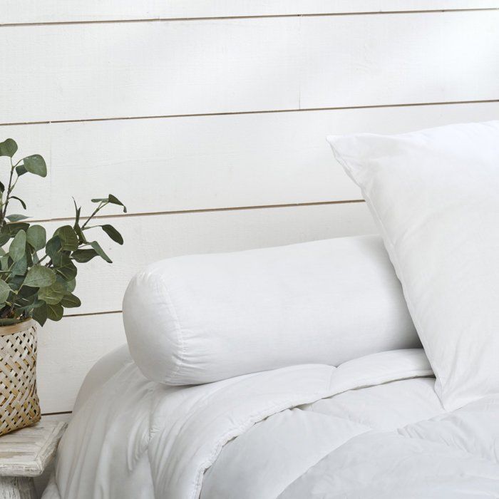 Grande cuscino cilindrico in cotone, 140 cm, bianco - BLEU CALIN