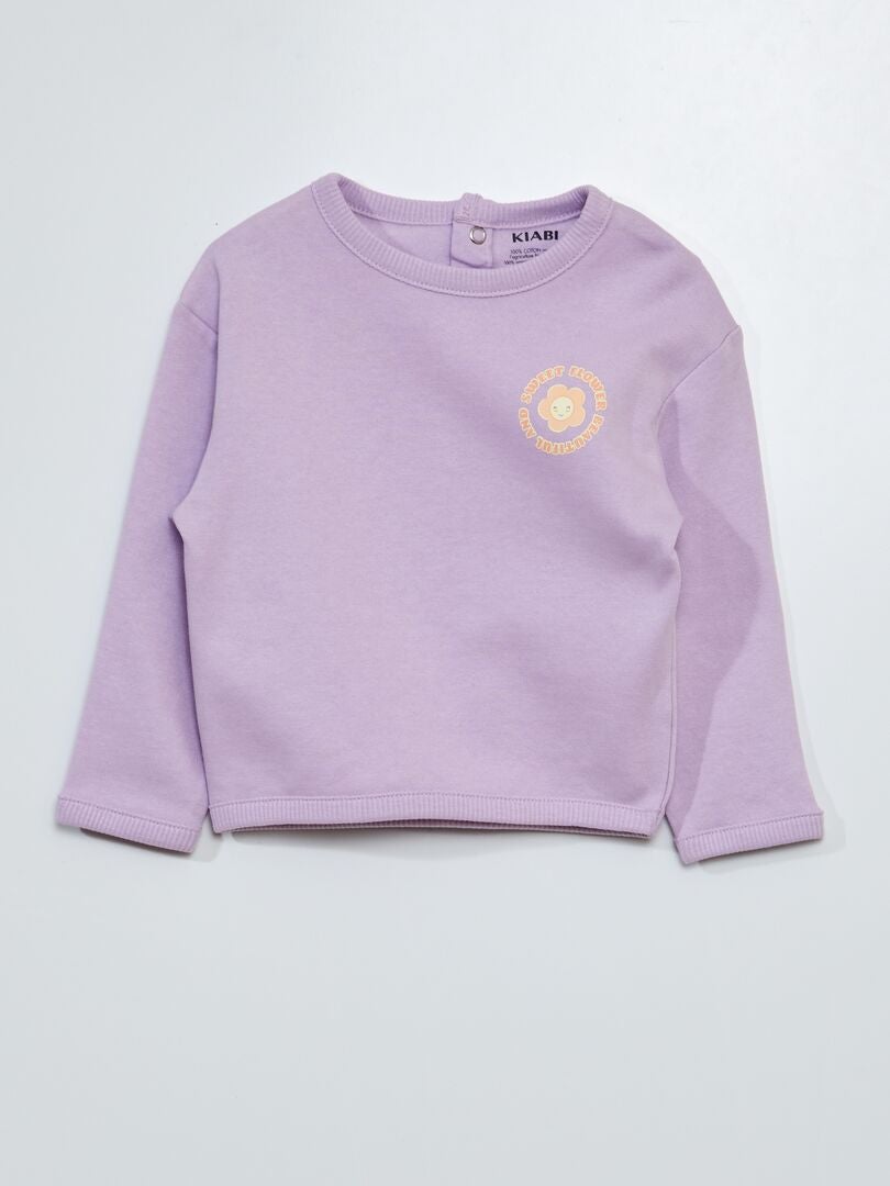 Tvådelat pyjamasset med tröja och leggings - LILA