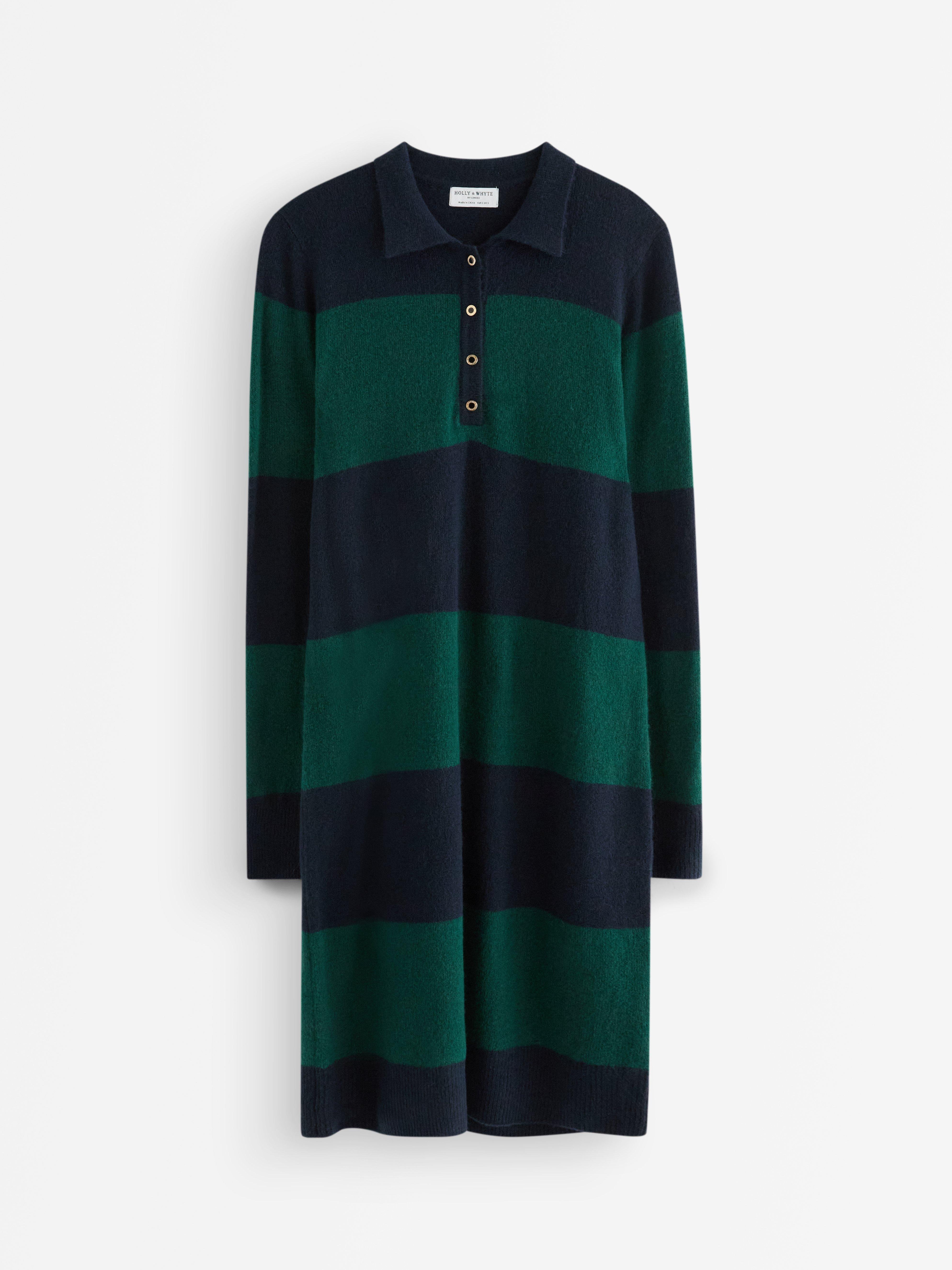 Minivestido de punto fino verde oscuro