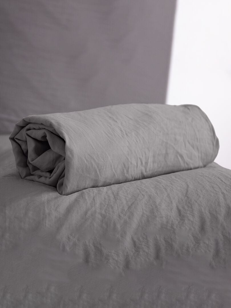 Effen hoeslaken voor tweepersoonsbed - GRIJS
