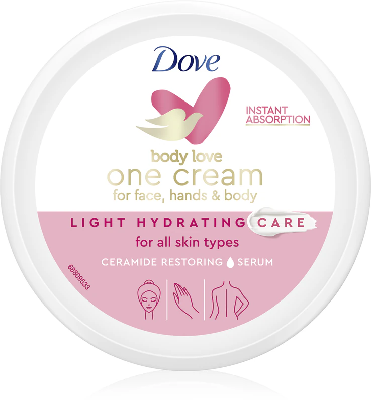 Dove Body Love Light Hydration creme leve para o corpo e rosto