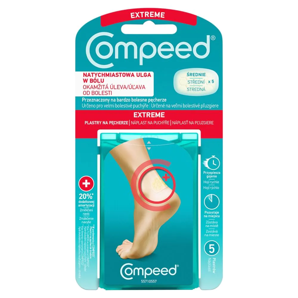 Compeed Plastry na pęcherze na piętach dla aktywnych, Rozmiar średni