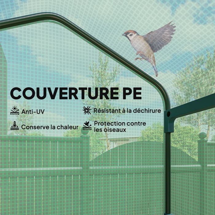 Serre de jardin - Outsunny - 4 niveaux - bâche amovible PE de haute densité - châssis tubulaire en acier - 69 x 50 x 165 cm - vert