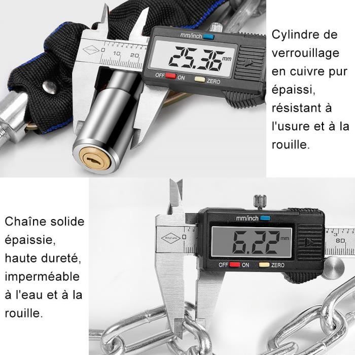 WOZWE Anti-Theft Chain Lock for Bicycle / Electric Scooter / Motorcycle, Length 105cm / 41.3in - Black
