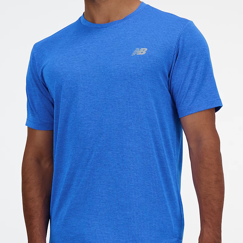 Herren-Sport-T-Shirt - BLAU OASIS HEATHER