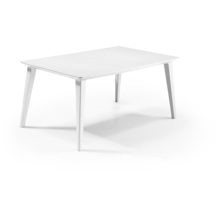 Mesa de jardim retangular, cor branca, resina, para 6 pessoas, modelo LIMA, da KETER.
