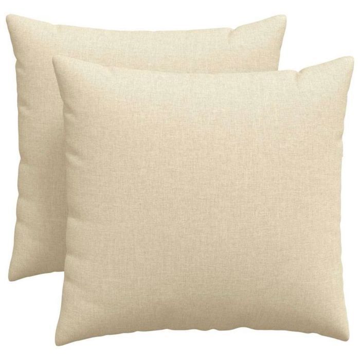 Sofakissen – VIDAXL – 2er-Set – 50 x 50 cm – Creme – Abnehmbarer Bezug