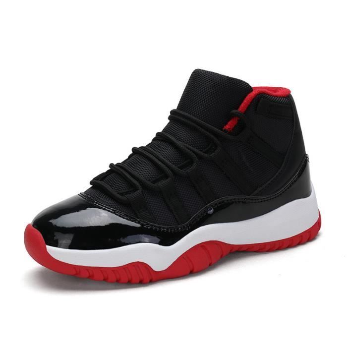 Baskets montante Garçon Jeune Chaussures de sport en maille Respirant Antidérapant Gym - Rouge