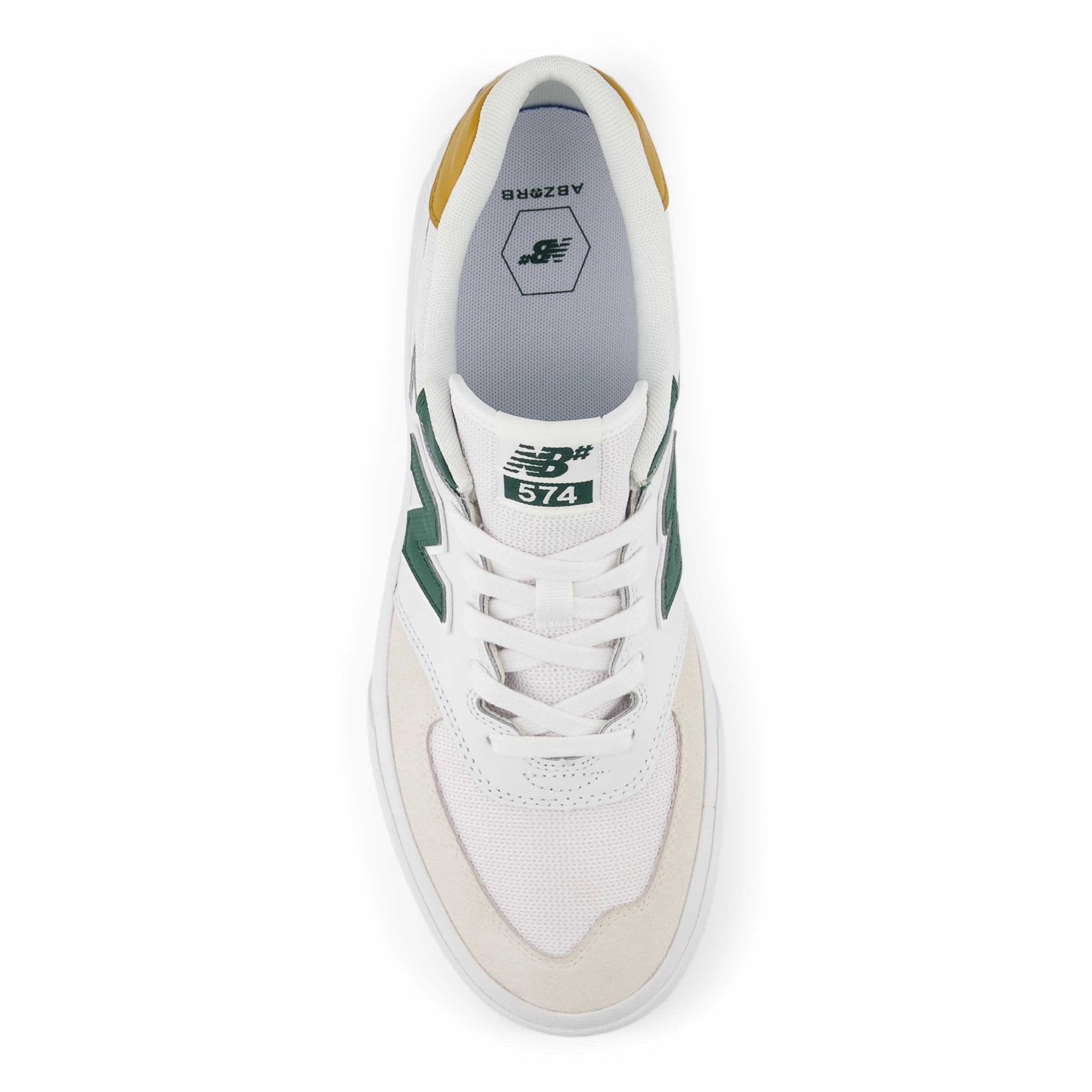 NB Numeric 574 Vulc White with Nightwatch Green
