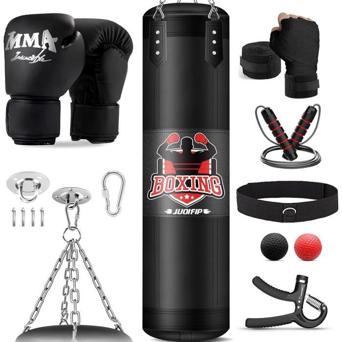 Set de saco de boxeo para adultos, saco de boxeo Oxford resistente de 1,2 m con guantes de boxeo de 12 oz, adecuado para entrenamiento.