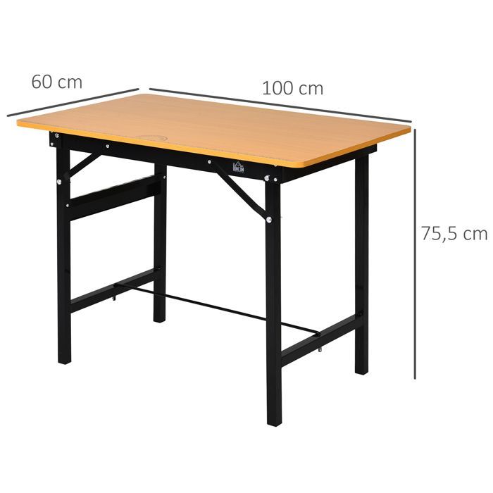 Banco de trabajo - HOMCOM - Mesa de trabajo plegable con regla y transportador, almacenamiento de herramientas - MDF - 100x60x75,5cm