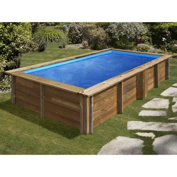 Citroenkleurig houten zwembad 3,75 x 2,00 x 0,68 m - Gré