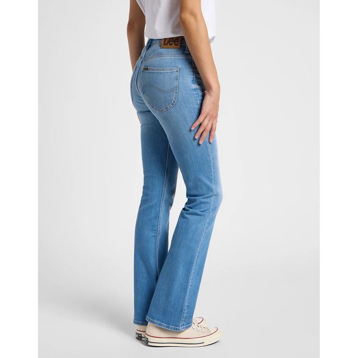 Jeans da donna a vita alta con taglio svasato Lee Breese Boot, blu