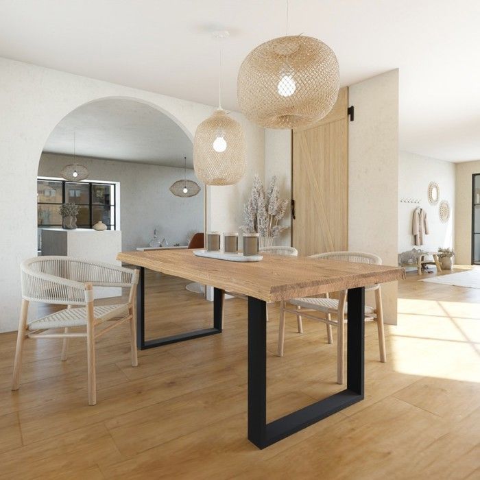 Mesa de comedor CANTAL 200x100 - 10 personas / Roble macizo