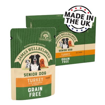 James Wellbeloved Senior Grain Free Pouches - Indyk z warzywami