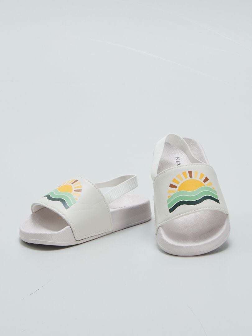 Stretch Pool Mules - BEIGE