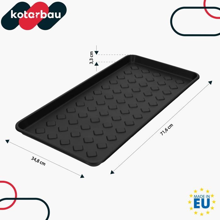 KOTARBAU Tapis égouttoir à chaussures étroit pour armoires de couloir Noir 71,6 x 34,8 cm Lot de 2 ,