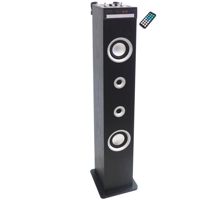Inovalley HP49CD - Tour de son Bluetooth - Lecteur CD et fonction Karaoké - 100W - Radio FM - Port USB - Entrée aux-in - Noir