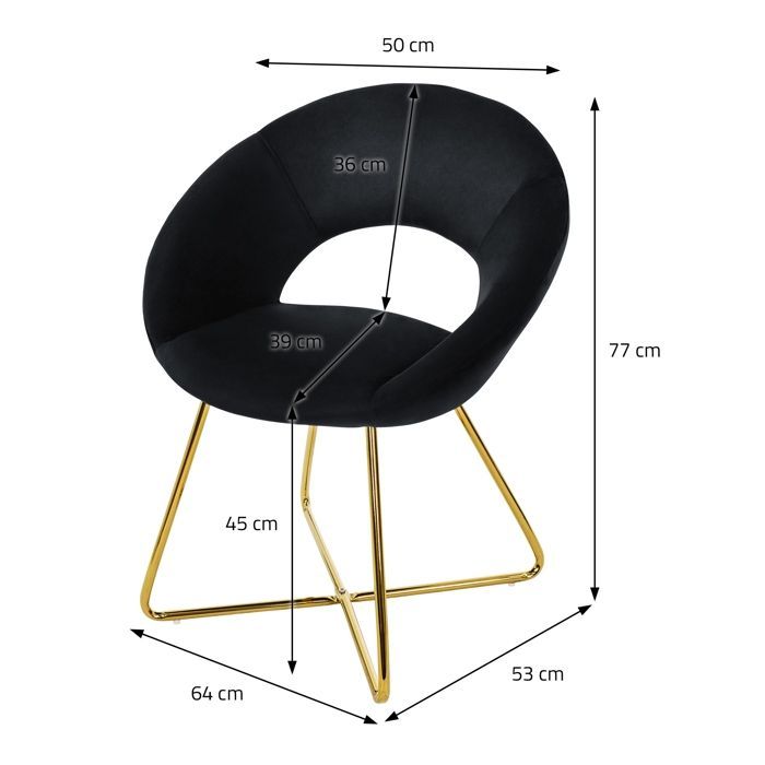 ML-Design Set van 2 zwarte fluwelen eetkamerstoelen met gewatteerde zitting, fauteuil voor eettafel, make-upkamer, woonkamer, keuken