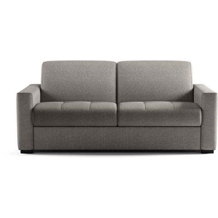 Express convertible sofa - MARIUS - Beige fabric - 14cm mattress - 190 x 100 x 87 cm