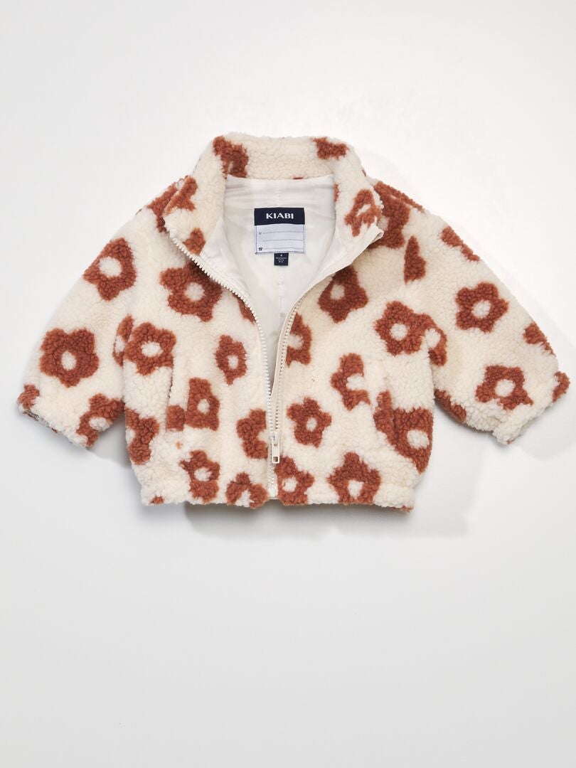 Bouclette gebreide sherpa-jas - BEIGE