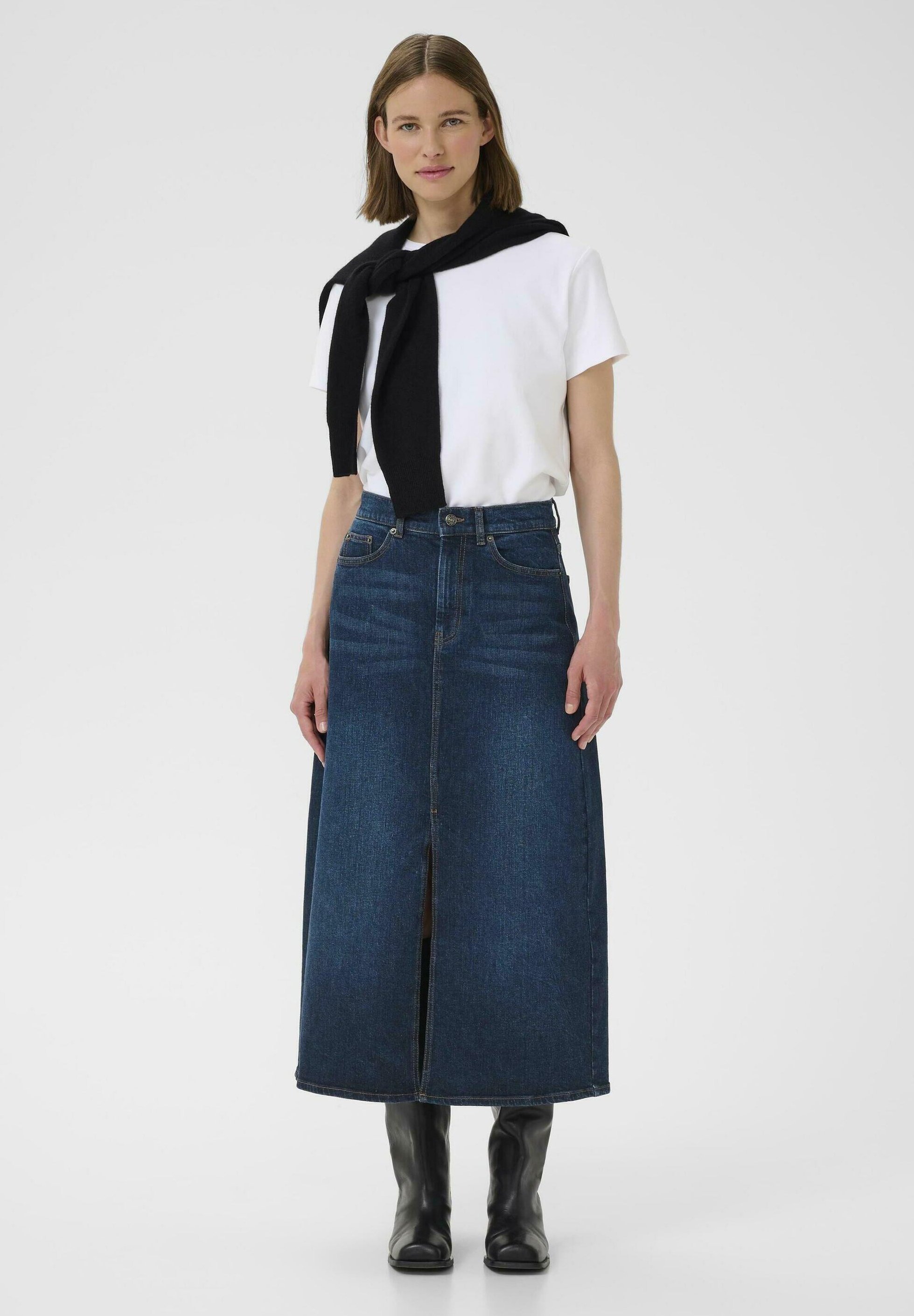 InWear A-lijn rok - donkerblauwe denim