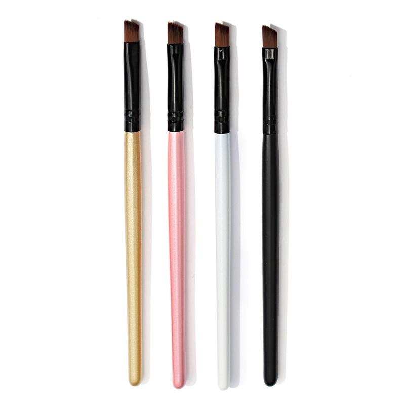 Conjunto de 3 peças de pincéis de maquiagem para sobrancelhas, olhos, sombra, rímel e lápis de esfumar. Ferramentas de maquiagem portáteis.