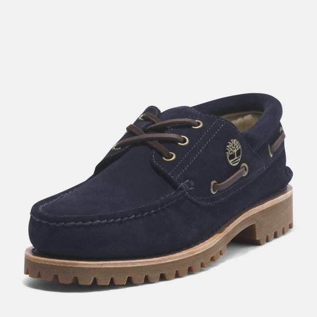 Scarpa da Barca Timberland® C.F. Stead™ Indigo                Suede Handsewn 3-Eye da Uomo in blu scuro