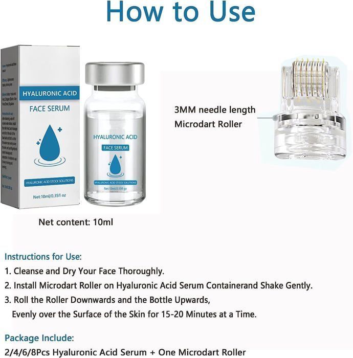 Système de micro-infusion pour le visage lèvres, Acide hyaluronique, Microdart Roller à micro-infusion, système facial avec sérum